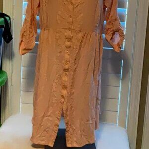 Pink Cuffed Sleeve Sundress